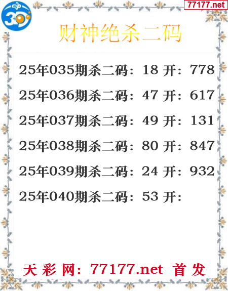 财运图25年040期3d财神杀码图