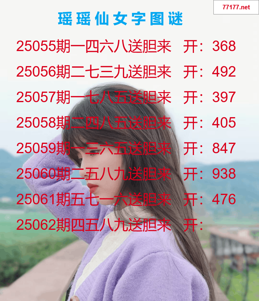 第25年062期瑶瑶仙女一句字图谜