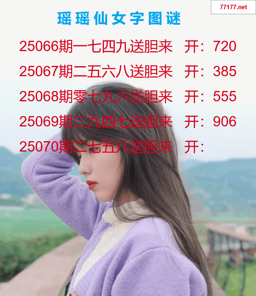 第25年070期瑶瑶仙女一句字图谜