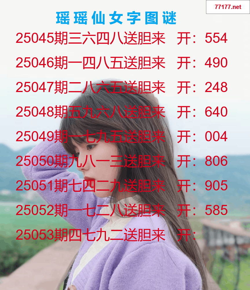 第25年053期瑶瑶仙女一句字图谜