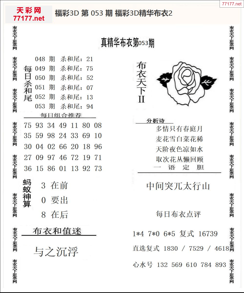 25年053期3d精华布衣图