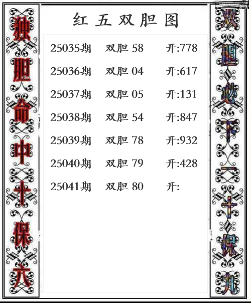第25年041期红五双胆图