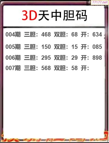 25年007期天中工作室胆码推荐
