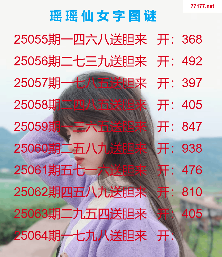 第25年064期瑶瑶仙女一句字图谜