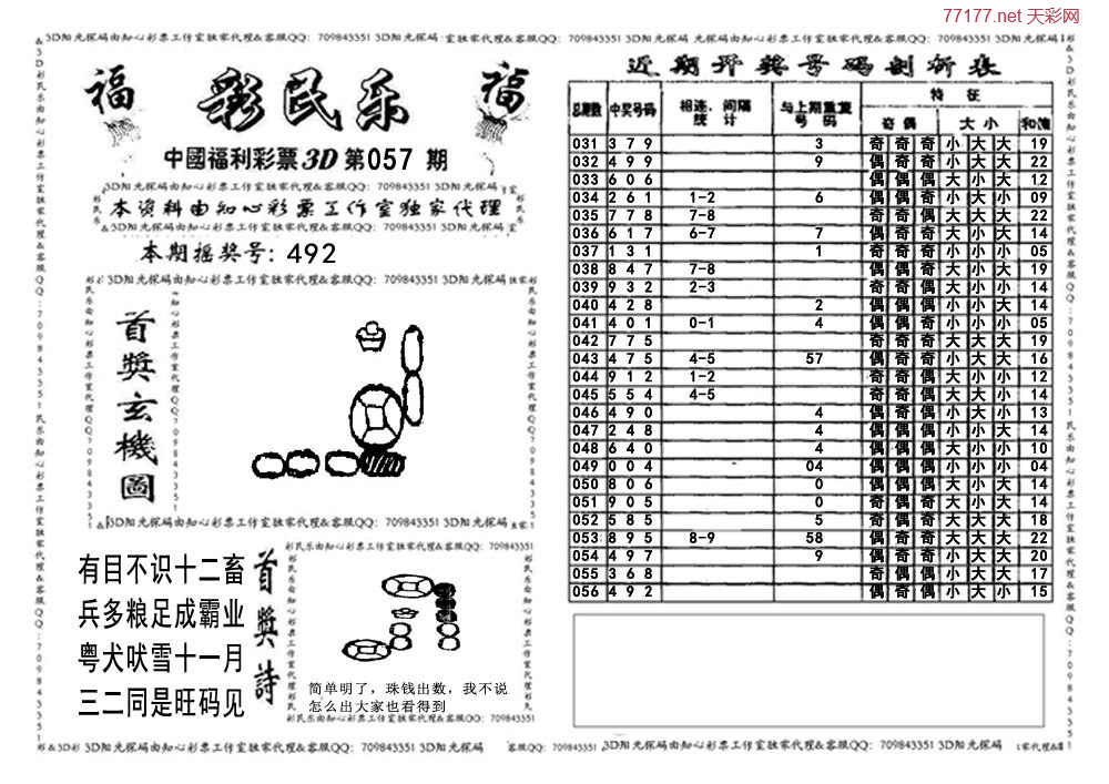3d第25年057期彩民乐