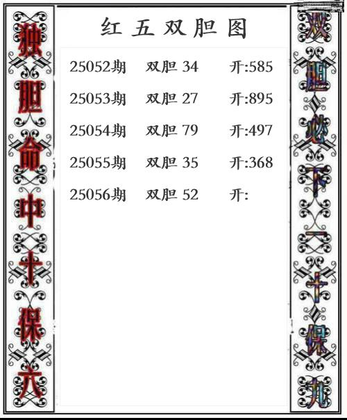 第25年056期红五双胆图