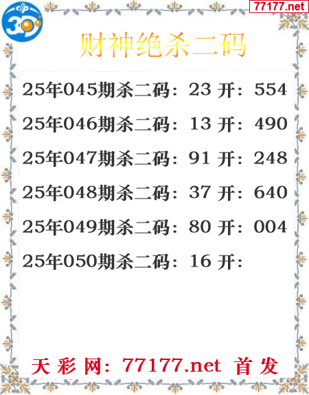 财运图25年050期3d财神杀码图