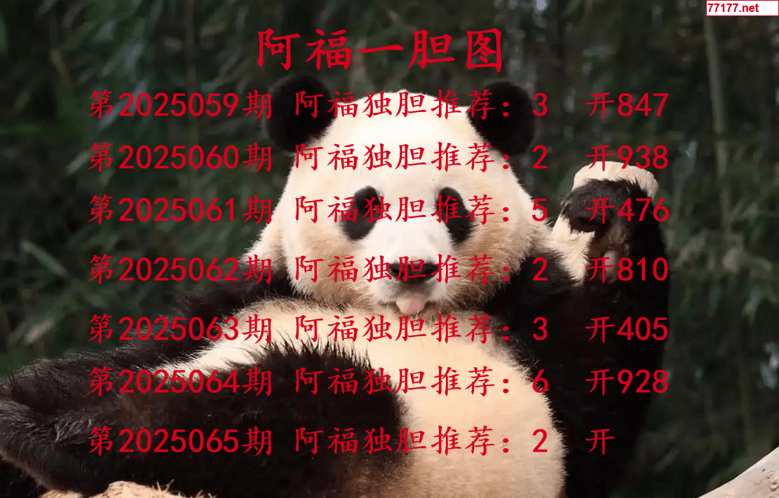 阿福图25年065期3d阿福一胆图