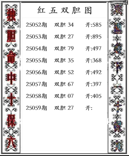 第25年059期红五双胆图